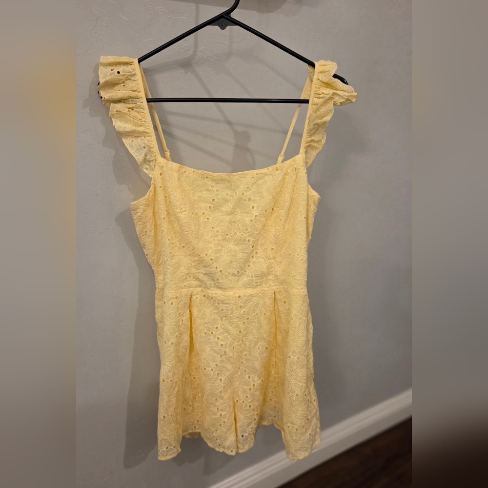 NWT Altar'd State Yellow Eyelet Jumpsuit